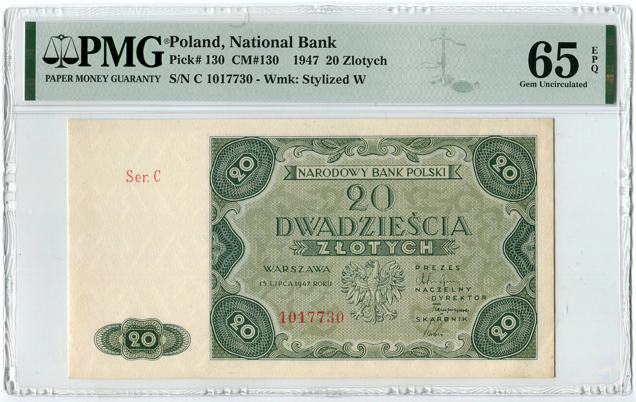 20 złotych 1947 ser. C | PMG 65 EPQ
