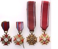 PRL. Miniaturki Krzyży Zasługi, zestaw 4 sztuk