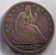 1/2 $ 1853 USA SIEDZĄCA WOLNOŚĆ - „FILADELFIA ”