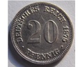 20 FENIGÓW 1875 Cesarstwo Niemieckie 1871-1922 Q90