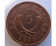 FIVE CENTS  1975 BANK OF UGANDA
