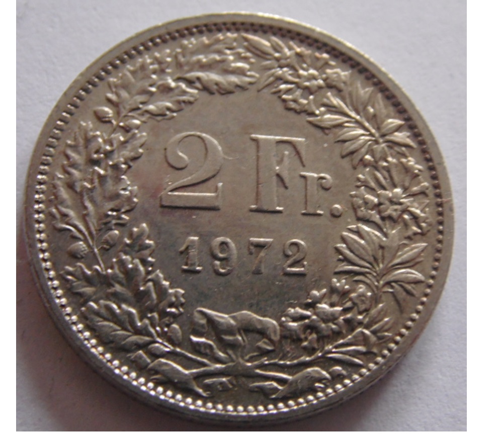 2 FRANKI 1972 Konfederacja Szwajcarska *A10*