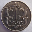 1 ZŁOTY 1929 NIKIEL + CERTYFIKAT **Q85**