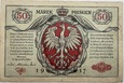 Banknot 50 marek polskich 1917 r. stan 3