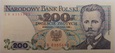 Banknot 200 zł Jarosław Dąbrowski 1988 r.