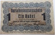 Banknot 1 Rubel 1919 r. - okupacja niemiecka Poznań