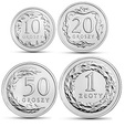 10 x zestaw monet 10 gr, 20 gr, 50 gr, 1 zł stal powlekana 2019 r.