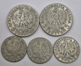 2 zł 1932-1934 5 zł 1933-1934 - zestaw 5 szt