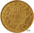 Belgia , 20 Franków 1865 r. 