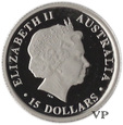 Australia, 15 Dolarów Krokodyl Rózańcowy 2010 r. 1/10 Oz Pt 9995