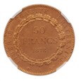 Francja, 50 Franków 1878 r. A, MS-62 . B. rzadka !!!