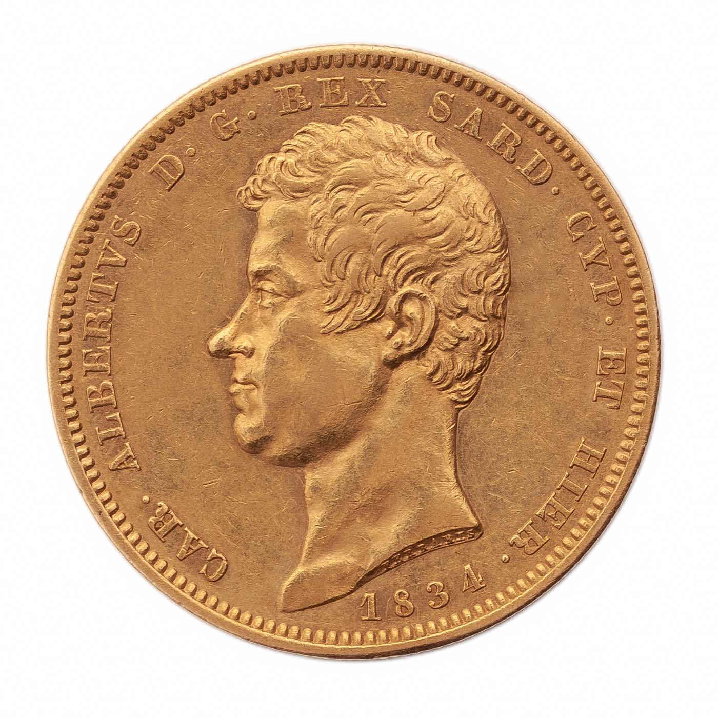 Włochy, 100 Lirów 1834 r., Sardynia, Bardzo Ładna!