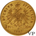 Austria , 20 Franków/8 Florenów 1880 r. MAŁY NAKŁAD ! 