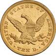 USA, 10 Dolarów 1852 r. Rzadsza