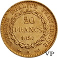Francja , 20 Franków 1897 r.  SUPER ! 