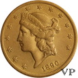 USA, 20 Dolarów Liberty 1890 r. Carlson City 