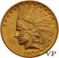 USA, 10 Dolarów 1908 r. Indian Head 