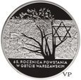 Polska, 20 zł 65 Rocznica Powstania w Getcie Warszawskim 2008 r. 