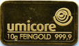 Umicore - SZTABKA 10 GRAMÓW - ZŁOTO 
