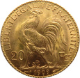 Francja  - 20 franków 1909 - KOGUT -  Paryż 