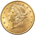 USA  20 DOLLARÓW  1907 piękny!!!