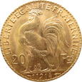 Francja  - 20 franków 1914 - KOGUT -  Paryż 
