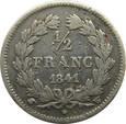 FRANCJA - LUDWIK FILIP I - 1/2 FRANKA 1841 W - RZADKIE