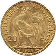 Francja  - 20 franków 1905 - KOGUT -  Paryż  