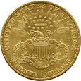 USA, GŁOWA,  20 DOLARÓW 1884S- BELGIJKA