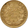 FRANCJA - NAPOLEON III -  20 franków 1854 A, Paryż