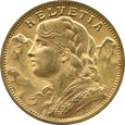 SZWAJCARIA - 20 franków 1911 B - BERNO - stary rocznik