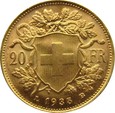 SZWAJCARIA - 20 franków 1935 LB