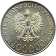 POLSKA - 100 000 złotych 1990 SOLIDARNOŚĆ  - 1 UNCJA  SREBRA 