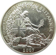WIELKA BRYTANIA - 2 FUNTY  2007  Britania - uncja srebra