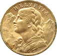 Szwajcaria, 20 franków 1915, stare bicie