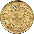 Szwajcaria, 20 franków 1915, stare bicie