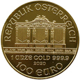 Austria, Filharmonicy, 100 euro 2020, uncja złota, wysyłka gratis!