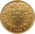 SZWAJCARIA - 20 franków 1935 LB --- 3 % POWYŻEJ CENY ZŁOTA!!!