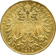 AUSTRO-WĘGRY, FRANCISZEK JÓZEF I, 20 KORON 1915