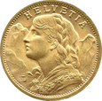 Szwajcaria, 20 franków 1908 B, stare bicie