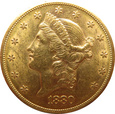 USA  - GŁOWA - 20 DOLLARÓW 1880 S - rzadszy rocznik