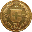 SZWAJCARIA - 20 franków 1892 B