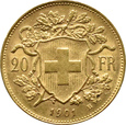 Szwajcaria, 20 franków 1901, stare bicie
