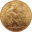 Francja  - 20 franków 1910 - KOGUT -  Paryż 
