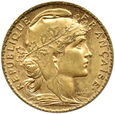 Francja  - 20 franków 1902 - KOGUT -  Paryż - wczesny rocznik