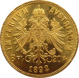 AUSTRO-WĘGRY - 20 franków/ 8 florenów  1892 UNC, nowe bicie
