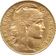 Francja, 20 franków 1908, KOGUT, Paryż 