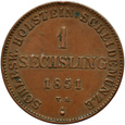 NIEMCY - SCHLESWIG-HOLSTEIN - 1 SECHSLING 1851
