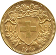 Szwajcaria, 20 franków 1914, stare bicie