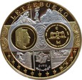 LUKSEMBURG - MEDAL SREBRNY 2002 platerowany złotem
